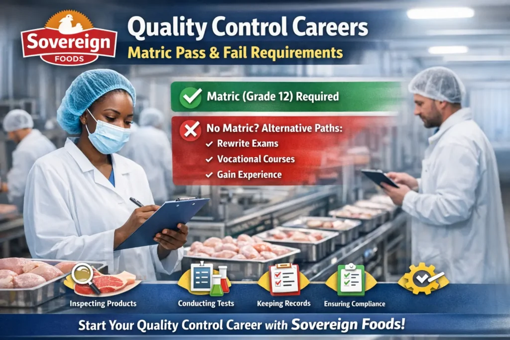 Sovereign Foods Quality Control Matric Qualification Criteria